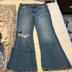 American Eagle Outfitters Super High Waist Flare Denim